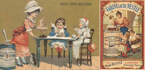 Publicidad antigua de nestle y Anglo-Swiss Mil Food